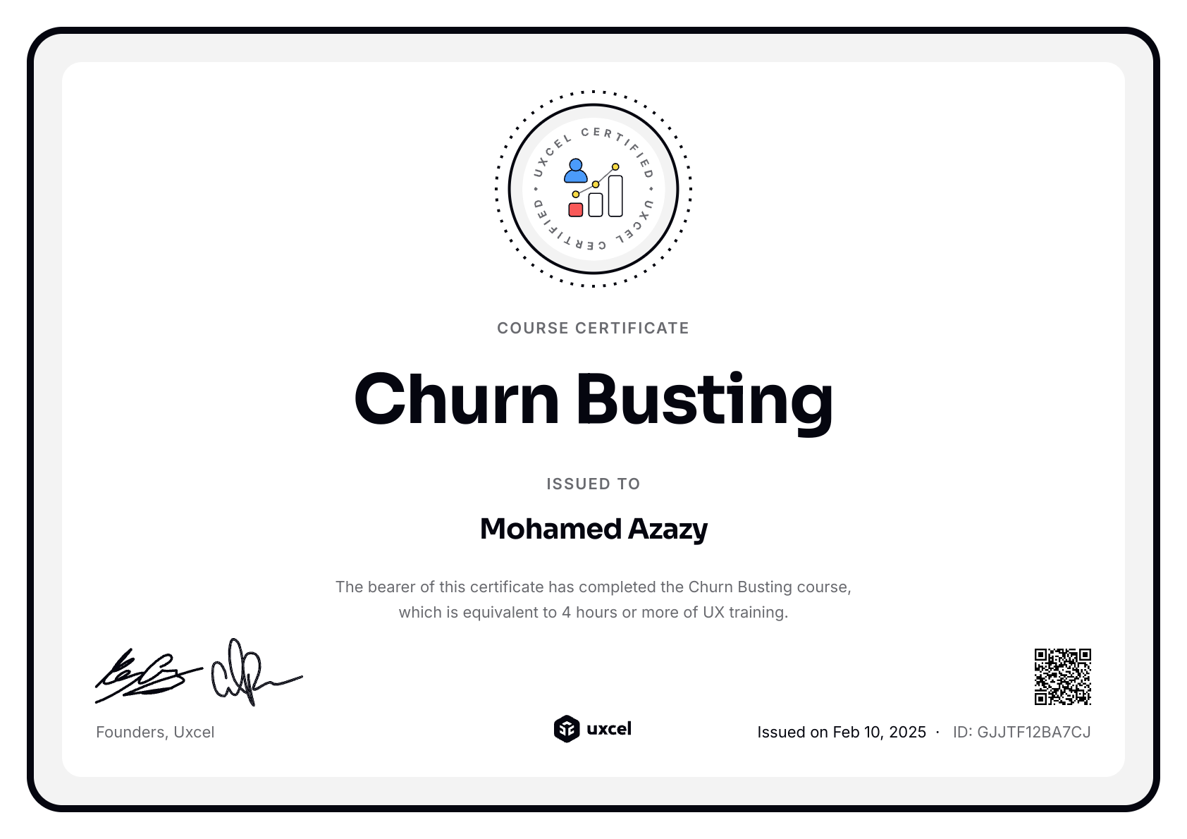Mohamed Azazy's certificate